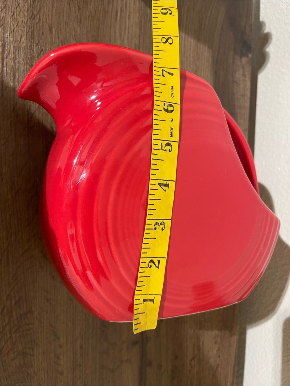 Fiesta Red Disc Pitcher Vase - Picture 8 of 8